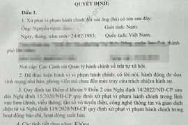 Người dọa giết cả nhà phóng viên bị phạt 42,5 triệu đồng
