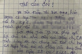 Thư cảm ơn lực lượng công an xã