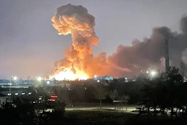 Một vụ nổ ở thủ đô Kiev, Ukraine sáng 24-2. Ảnh: Ukraine News