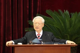 Tổng Bí thư, Chủ tịch nước Nguyễn Phú Trọng phát biểu bế mạc Hội nghị. Ảnh: TTXVN