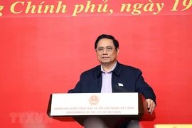 Thủ tướng Phạm Minh Chính phát biểu tại buổi tiếp xúc trực tuyến với cử tri TP Cần Thơ chiều 19-11.