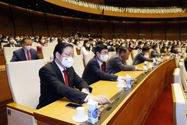 Các đại biểu Quốc hội biểu quyết thông qua nghị quyết tại kỳ họp thứ hai Quốc hội khóa XV.