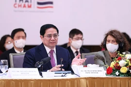 Thủ tướng Phạm Minh Chính phát biểu tại phiên cấp cao Diễn đàn doanh nghiệp Việt Nam thường niên (VBF).