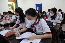 Học sinh lớp 12 Trường THPT Trưng Vương (quận 1, TP.HCM) trong một giờ học.