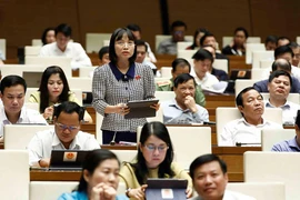 Các đại biểu Quốc hội thảo luận về dự án Luật Phòng, chống bạo lực gia đình (sửa đổi).