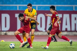 Đội tuyển Việt Nam ở vòng loại cuối World Cup 2022 trong trận gặp Úc.