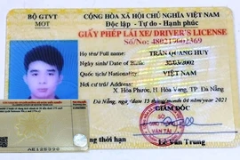 Bằng lái giả mà Trần Quang Huy sử dụng để đối phó với lực lượng chức năng.