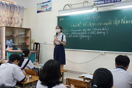 Một tiết học văn của học sinh lớp 9 Trường THCS Lê Văn Tám, quận Bình Thạnh.