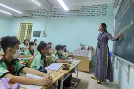 Một tiết học của học sinh Trường THCS Hà Huy Tập, TP.HCM.