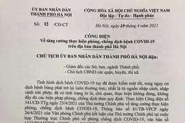 Chủ tịch Hà Nội ra công điện khẩn về chống dịch COVID-19