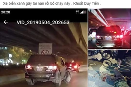 Nghi vấn xe biển xanh 80A bỏ chạy sau khi gây tai nạn
