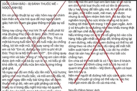 Công an ba quận truy tìm người tung tin đồn đánh thuốc mê