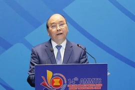 Thủ tướng Nguyễn Xuân Phúc phát biểu chào mừng Hội nghị AMMTC 14. Ảnh: Bộ Công an 