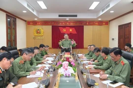 Bộ trưởng Tô Lâm phát biểu tại buổi làm việc. Ảnh: Bộ Công an