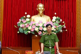 Thứ trưởng Nguyễn Duy Ngọc phát biểu tại cuộc họp. Ảnh: Bộ Công an