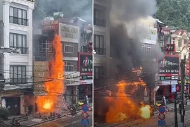 Nhân viên điện lực cứu được 2 cháu bé trước khi cửa hàng gas cháy, phát nổ
