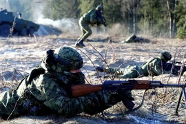 Binh sĩ Crotia trong một cuộc tập trận chung với một số thành viên NATO khác ở Lithuania hồi tháng 1-2018. Ảnh: 