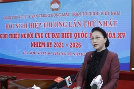 Chủ tịch Quốc hội, Chủ tịch Hội đồng bầu cử quốc gia Nguyễn Thị Kim Ngân phát biểu tại hội nghị hiệp thương lần thứ nhất