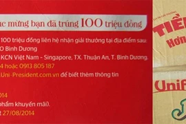 Công ty Tribeco Bình Dương sẽ không trả 100 triệu đồng cho người ăn mì trúng thưởng 