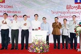 Thủ tướng dự lễ khởi công dự án muối mỏ kali tại Lào