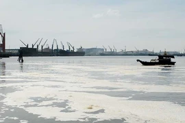 Sông Thị Vải nổi bọt màu vàng, trắng nghi xả thải