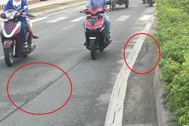 Lo lắng đi trên đường Phạm Văn Đồng… nứt