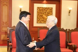 Tổng Bí thư, Chủ tịch nước Nguyễn Phú Trọng tiếp thủ tướng Lào