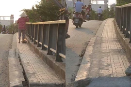 Lề cầu đã được sửa chữa