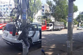 Chùm cáp quang lòng thòng ​đã​ được dẹp gọn