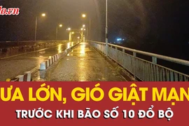 Video: Mưa lớn, gió giật mạnh ở nhiều địa phương trước khi bão số 10 đổ bộ