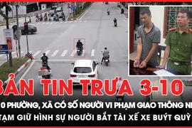 Bản tin trưa 3-10: 10 phường, xã có số người vi phạm giao thông nhiều nhất cả nước; Tạm giữ hình sự người đàn ông bắt tài xế xe buýt quỳ và đánh 