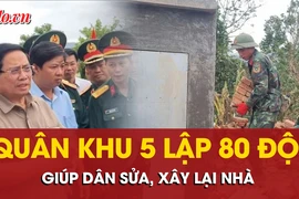 Quân khu 5 lập 80 đội công tác giúp dân sửa, xây lại nhà sau bão lũ 