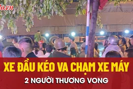 Xe đầu kéo chuyển hướng không đúng khiến hai người thương vong