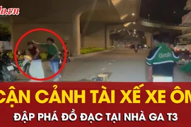 Tìm người phụ nữ bị tài xế xe ôm đập phá đồ đạc tại nhà ga T3