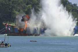 Indonesia đánh chìm tàu bị Interpol truy nã gắt gao