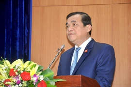 Bí thư Tỉnh uỷ Quảng Nam Phan Việt Cường phát biểu tại kỳ họp. Ảnh: TN