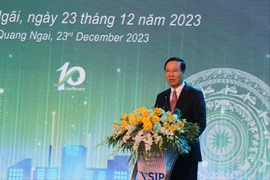 Chủ tịch nước Võ Văn Thưởng phát biểu tại buổi lễ. Ảnh: TN