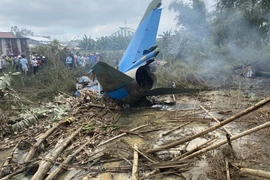 Rơi máy bay Su-22 tại Quảng Nam. Ảnh: TN