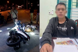 Thanh niên bị bắt khi đang đi xe máy, chở 3 con chó đã chết