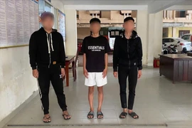 Nhóm thanh thiếu niên và hung khí. Ảnh: CA