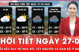 Dự báo thời tiết ngày 27-01: Miền Bắc duy trì mưa rét, Tây Nguyên và Nam Bộ ít mưa