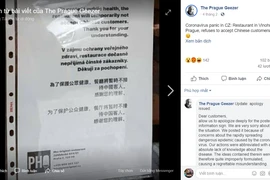 Nhà hàng Việt ở Czech xin lỗi vì cấm khách Trung Quốc