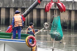 Cấp không khí ngăn cá chết ở kênh Nhiêu Lộc - Thị Nghè