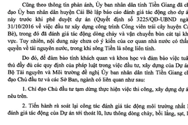 Đề nghị dừng thi công công viên lấn sông ở Tiền Giang