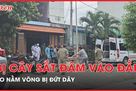 Tai nạn hy hữu: Nằm võng đứt dây, rơi xuống bị cây sắt đâm trúng đầu 
