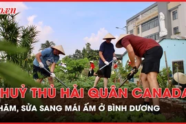 Thủy thủ tàu Hải quân Canada trồng rau, làm hàng rào… cho mái ấm ở Bình Dương
