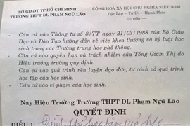 Không có chuyện ‘học sinh bị đình chỉ học vì không tham gia văn nghệ’