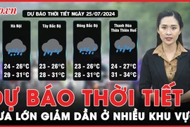 Dự báo thời tiết 25/7: Mưa lớn giảm dần ở nhiều khu vực