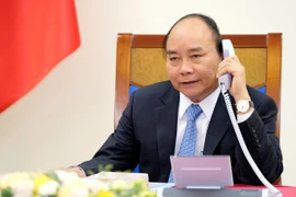 Thủ tướng Nguyễn Xuân Phúc tại một cuộc điện đàm trước đó. 