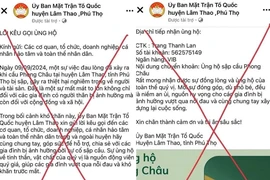 Giả Fanpage Ủy ban MTTQ huyện Lâm Thao để lừa đảo sau vụ sập cầu Phong Châu